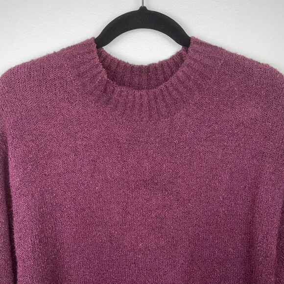 ABOUND Oversized Burgundy Sweater Long Sleeve Pullover Crewneck Vents Women's M - Picture 5 of 9